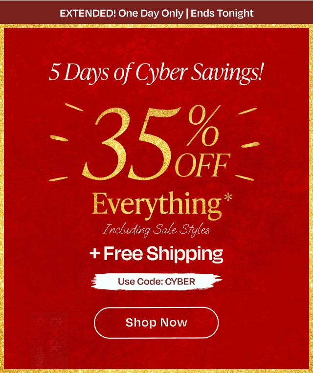 5 Days of Cyber Savings! 35% Off Everything