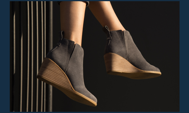 Clare Forged Iron Suede Wedge Boot