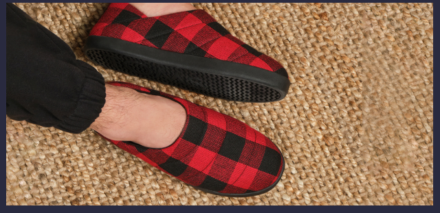 Ezra Red Buffalo Plaid Fleece Convertible Slipper