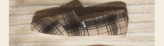 Alpargata Natural Plaid with Faux Fur