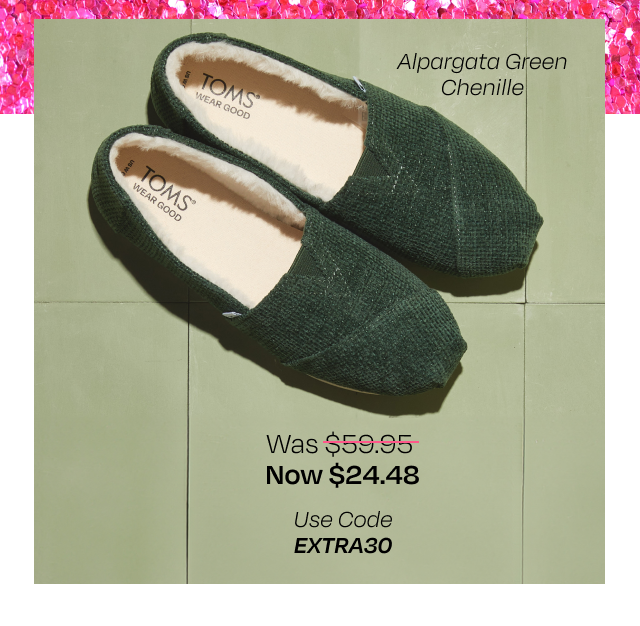 Alpargata Green Chenille With Faux Fur