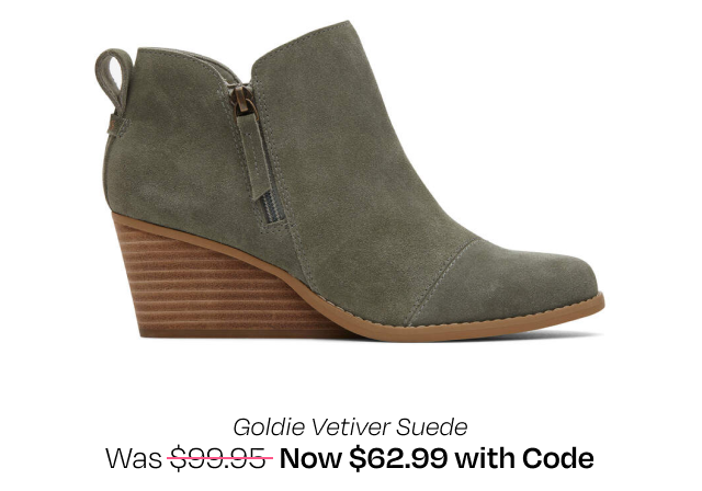 Goldie Vetiver Suede Wedge Boot