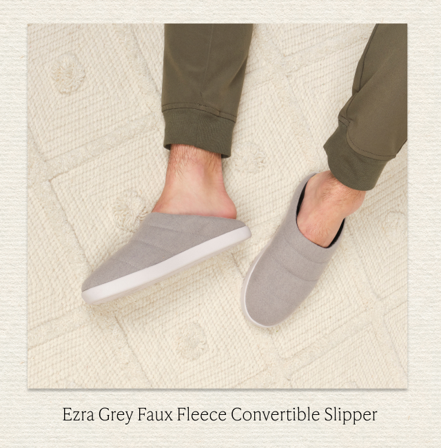 Ezra Grey Fleece Convertible Slipper