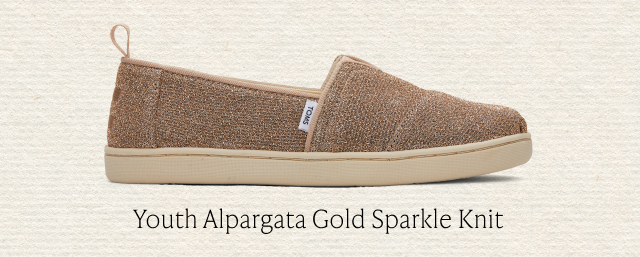 Youth Alpargata Gold Sparkle Knit