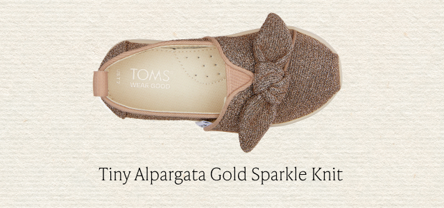 Tiny Alpargata Gold Sparkle Knit