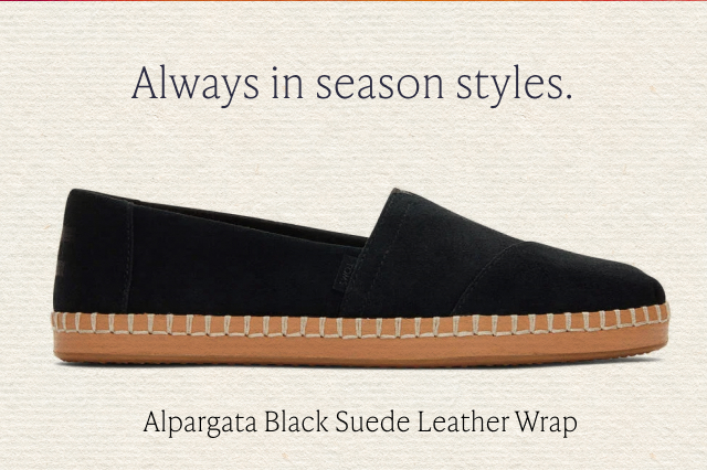 Alpargata Black Suede Leather Wrap