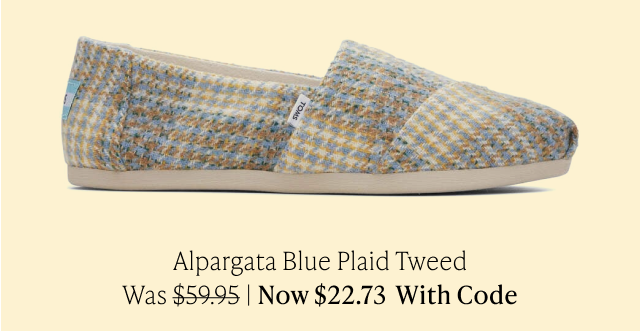 Alpargata Blue Plaid Tweed