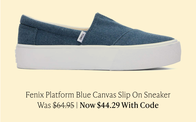 Fenix Platform Blue Canvas Slip On Sneaker