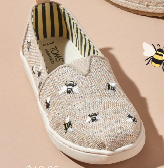 Youth Alpargata Embroidered Bees Kids