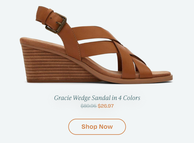 Gracie Tan Leather Wedge Sandal