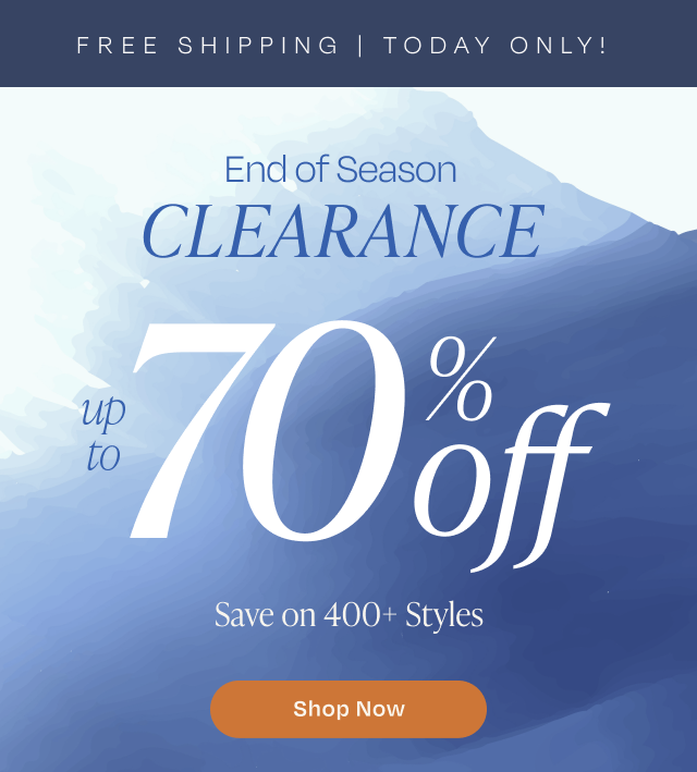 Up to 70% off + free shipping - last day