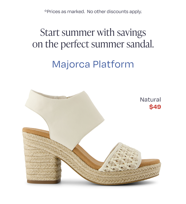 Start summer with savings on the perfect summer sandal.