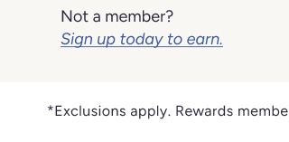 Not a member? Sign up today to earn points.