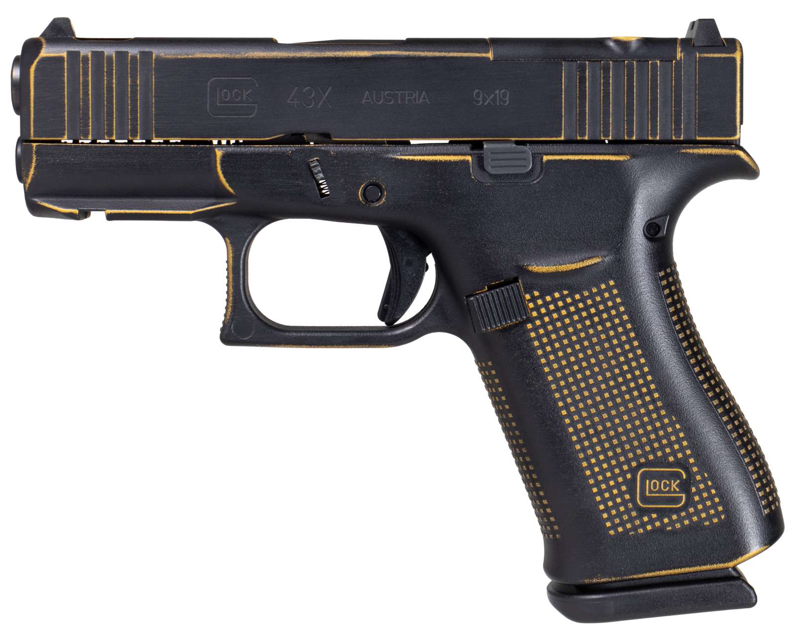 Glock 43X MOS "Stinger" Black / Gold 9mm 3.4" Barrel 10-Rounds Ported Slide