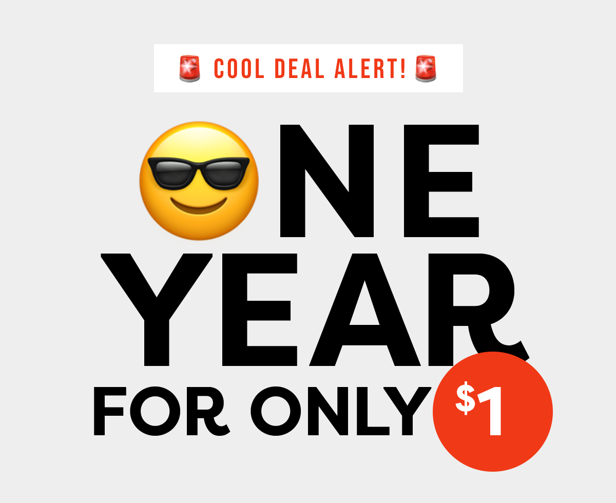 1 Year for Only 1 dollar
