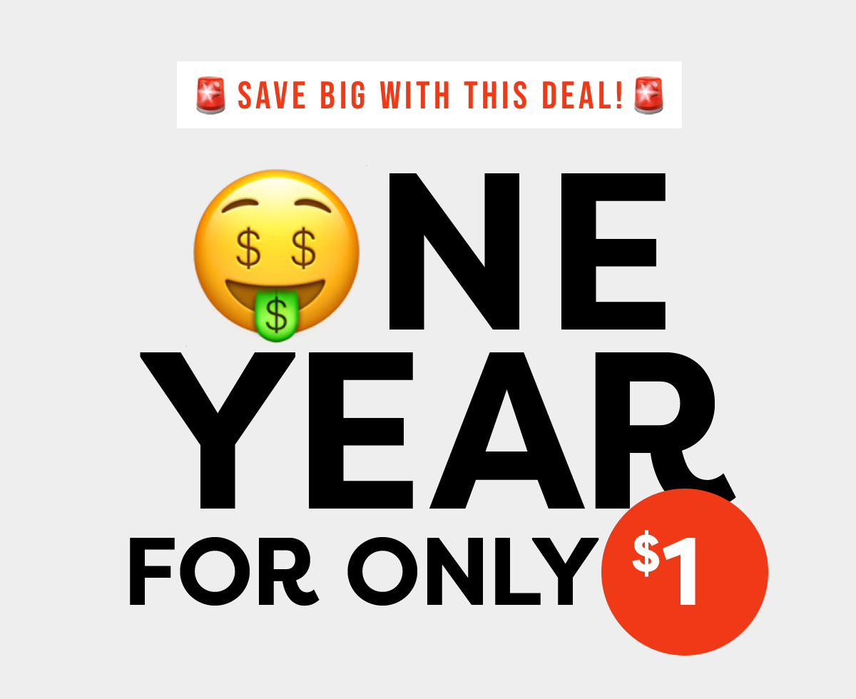 1 Year for Only 1 dollar