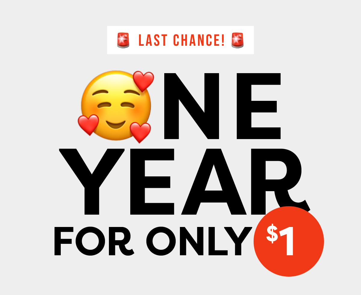 1 Year for Only 1 dollar
