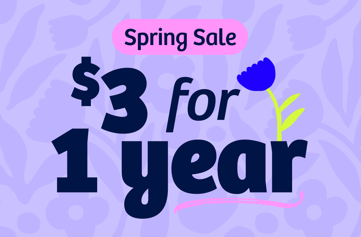 Spring Sale - $3 for 1 Year