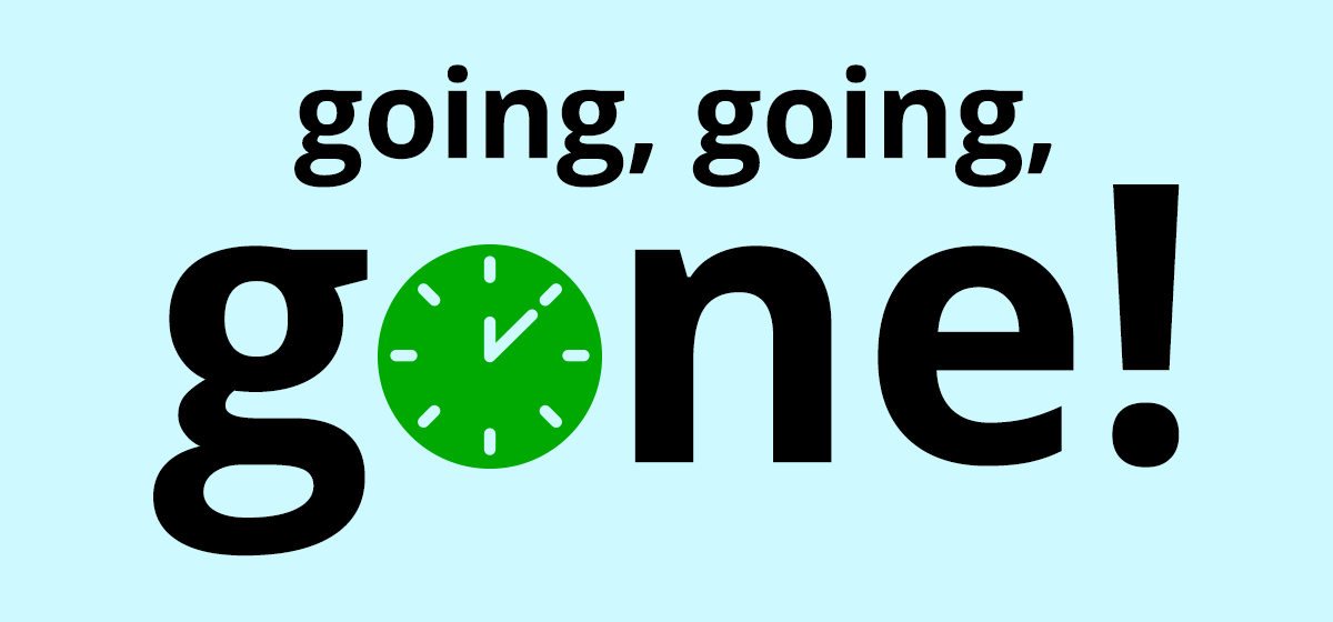 Going, going, gone - $1 for 1 Year