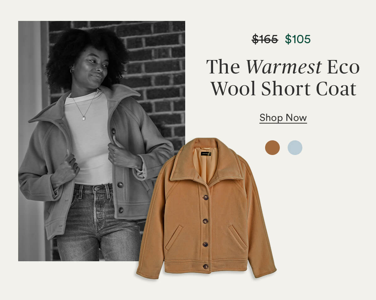 The Warmest Eco Wool Short Coat for $105