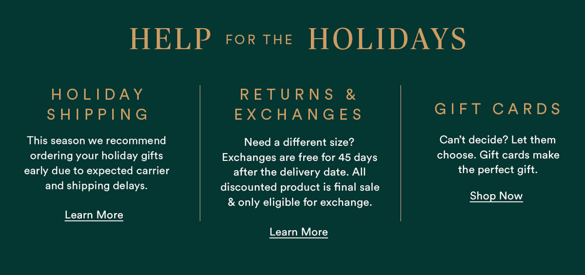 Help for the holidays.
