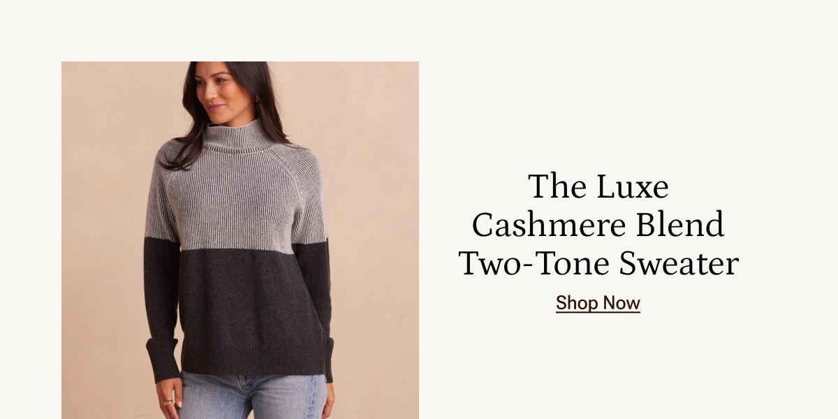 Shop the Luxe Cashmere Blend two-tone Sweater