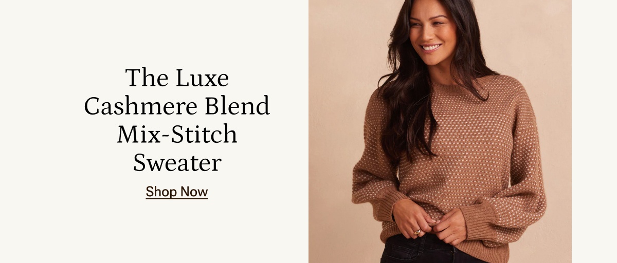 Shop The Luxe Cashmere Blend Mix Stitch Sweater