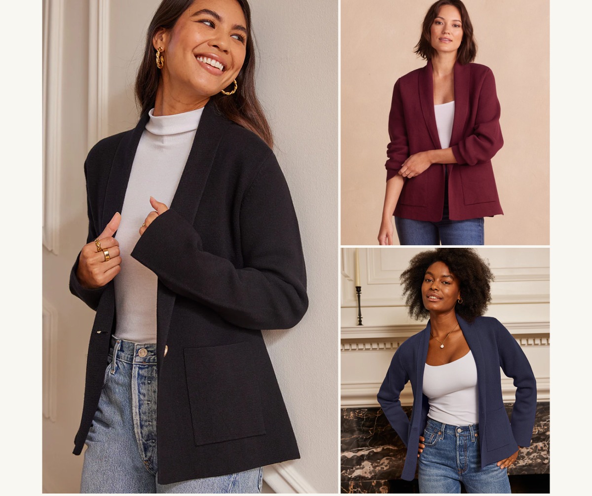 Shop the sweater blazer.