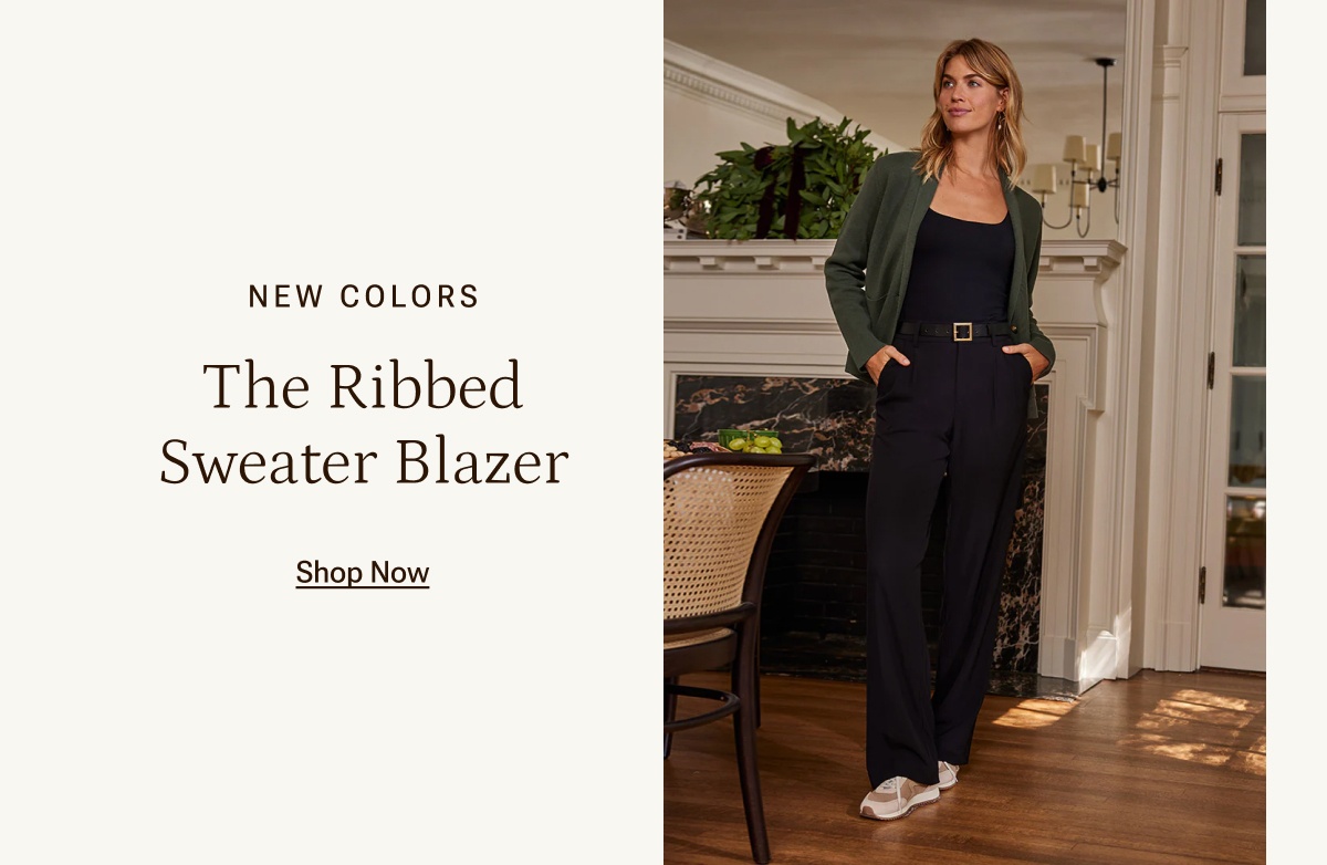 Shop new colors of the Ribbed Sweater Blazer.