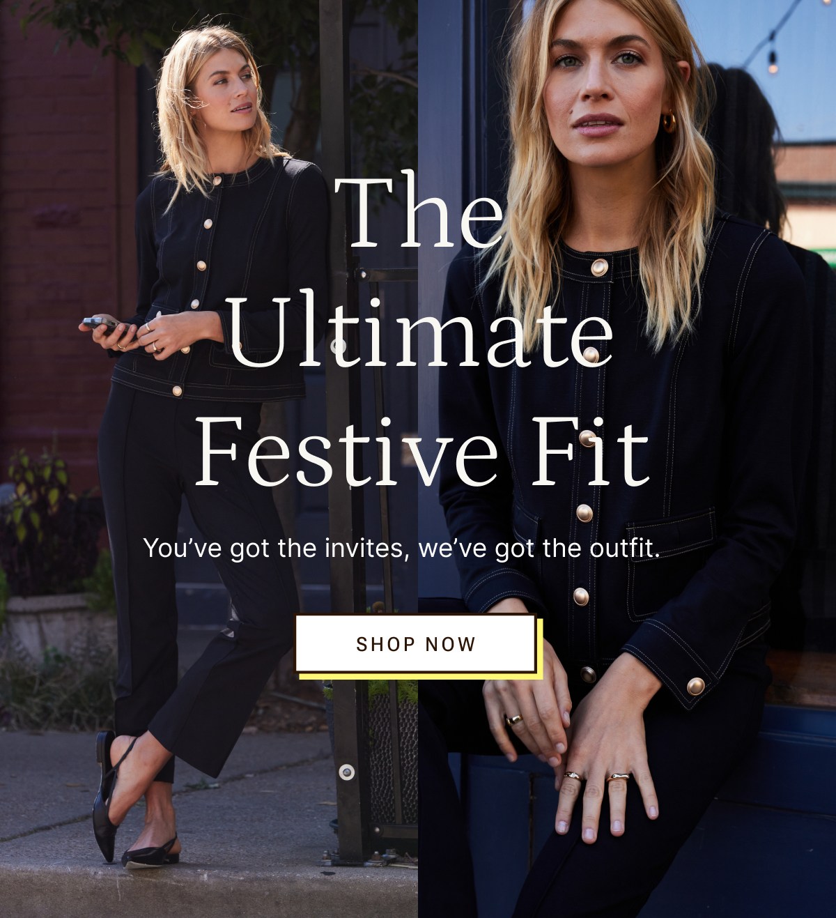 Shop the ultimate festive fit from our new Ponte Collection