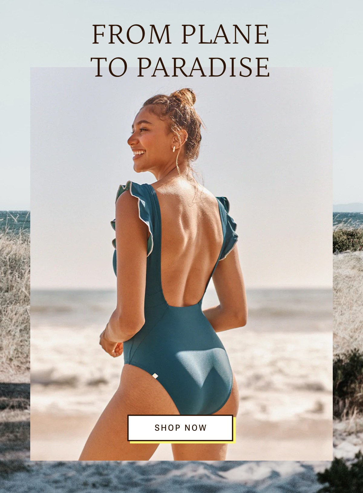 From plane to paradise. Shop now.