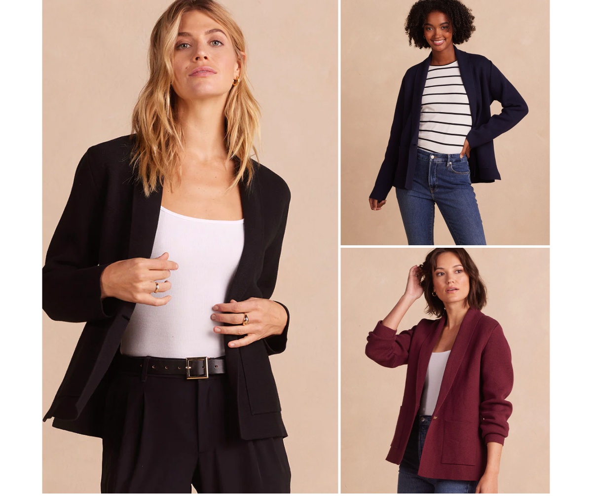 Shop our best selling sweater blazer for 40% off.