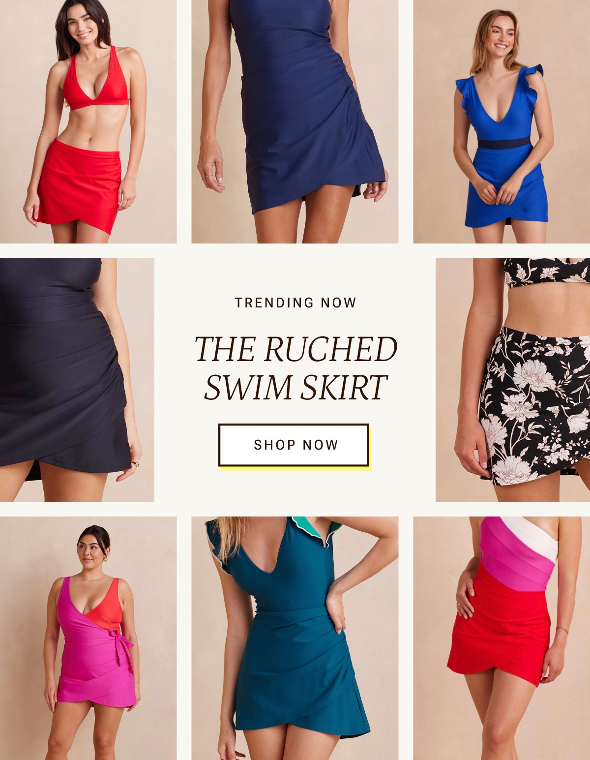 Trending now - the Ruched Swim Skirt. Shop now