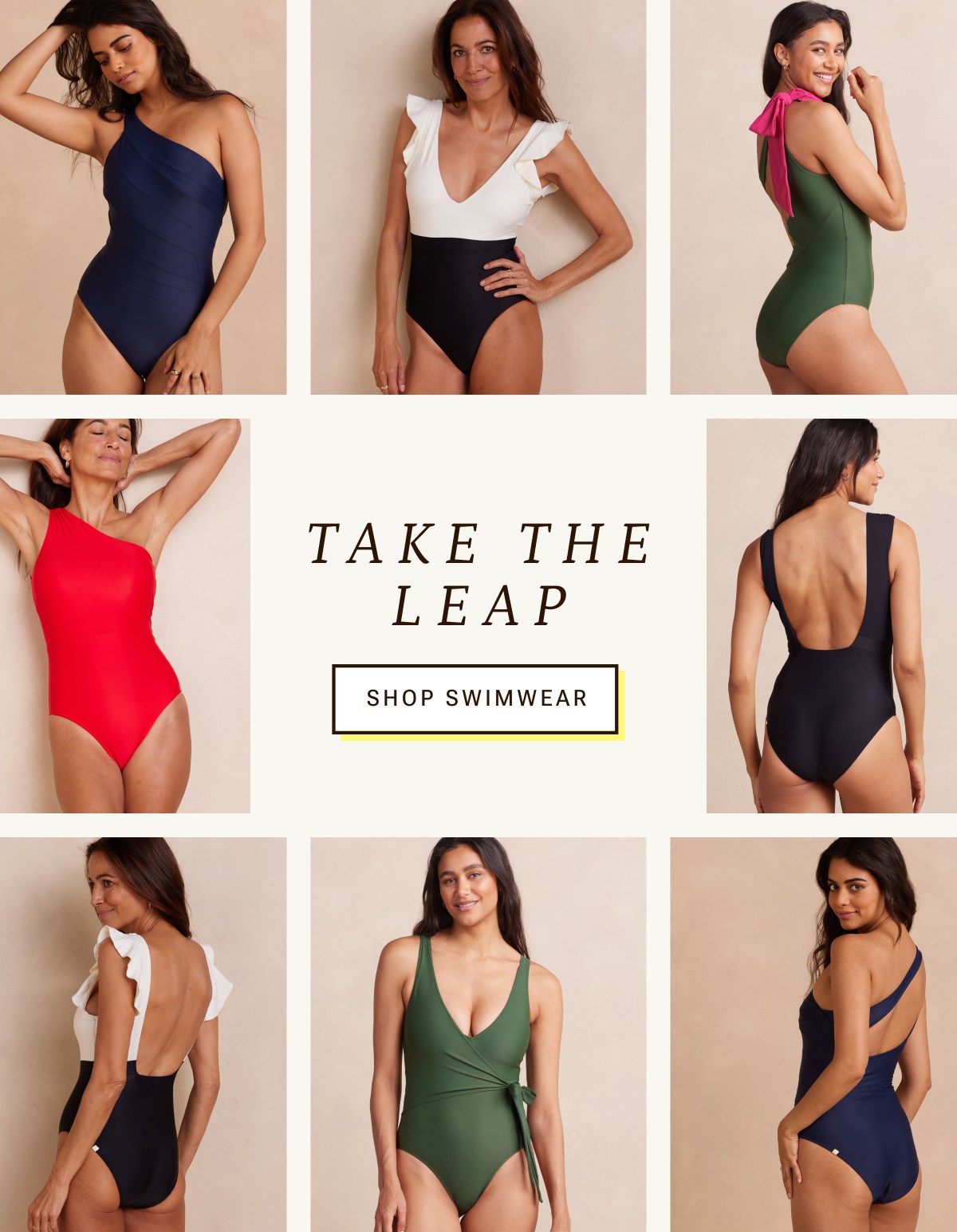 Take the leap. Shop swimwear.