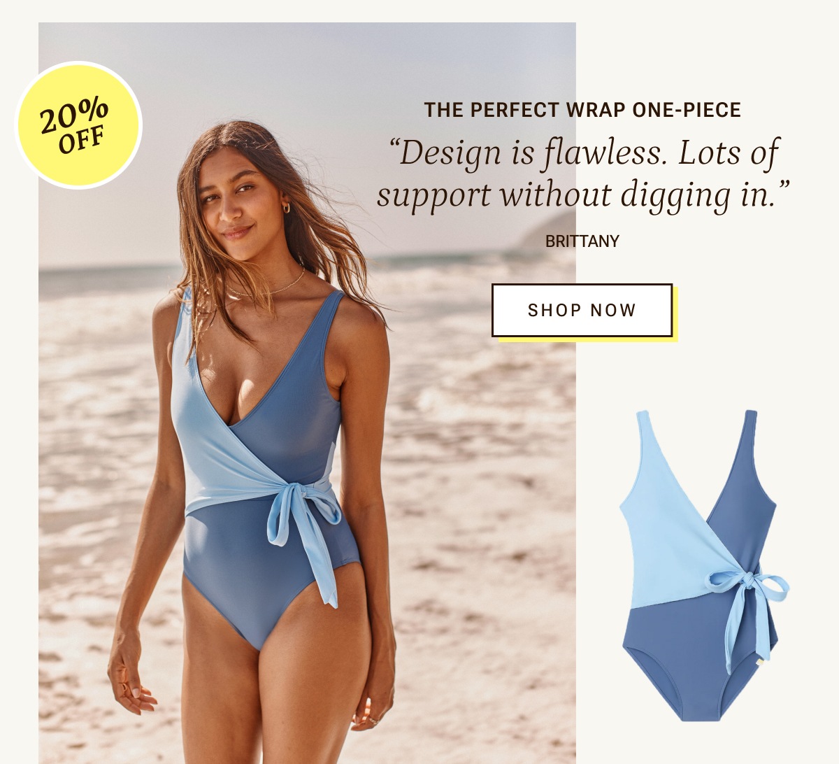 Shop the Perfect Wrap One-Piece for 20% off.