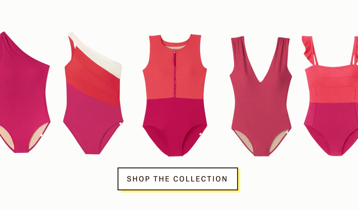 Shop the suits in Summer Berry and Spritz.