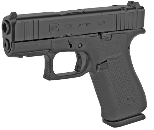 Glock 43X MOS 3.41" 9mm 10rd Subcompact Semi-Auto Pistol - Black