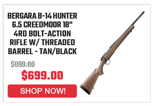 bergara-b-14-hunter-6-5-creedmoor-18-4rd-bolt-action-rifle-w-threaded-barrel-tan-black