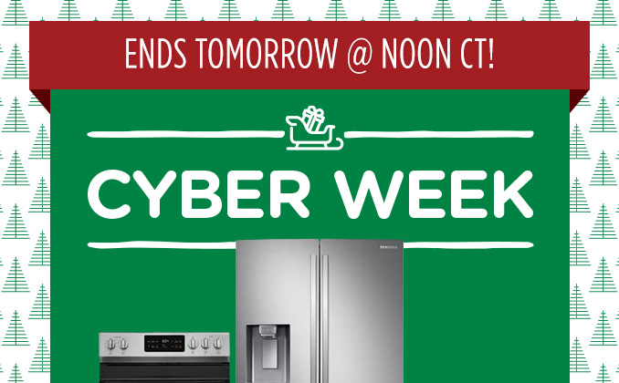 Cyber Week ends tomorrow at noon.