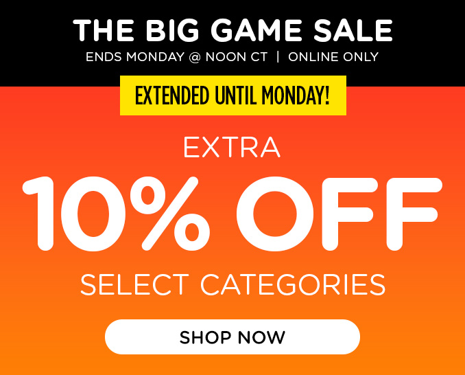 Extended! Big Game Sale! Extra 10% off select categories - Ends 1/22 @ Noon CT