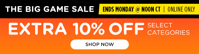Big Game Sale! Extra 10% off select categories - Ends 1/22 @ Noon CT