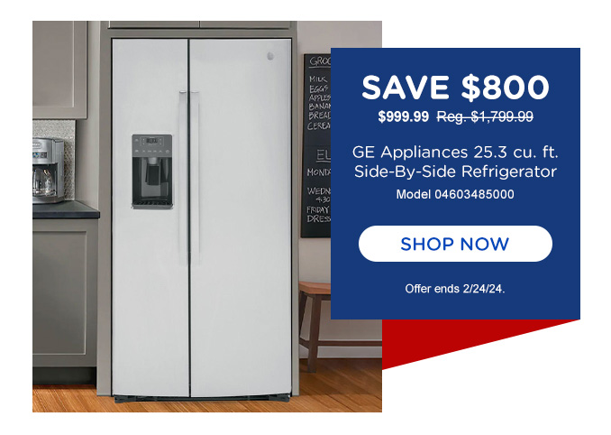 Save $700 GE Appliances Side by Side refrigerator
