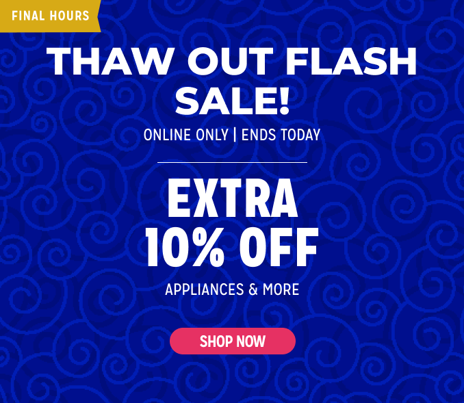 Thaw Out Flash Sale! Extra 10% off appliances & more