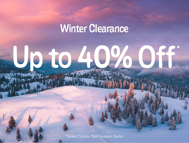 Up to 40% off Winter Clearance