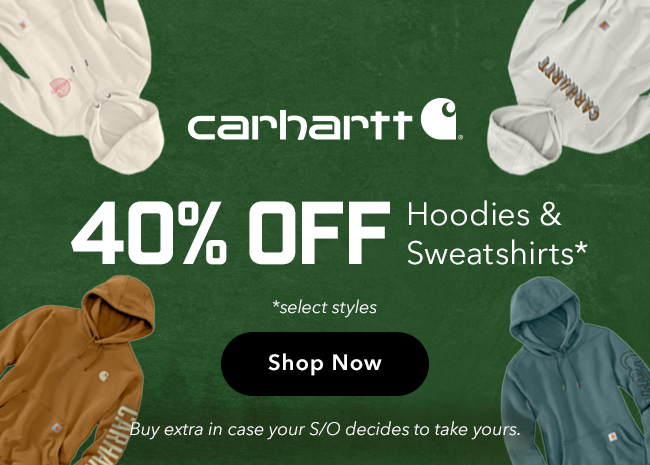 40% off select Carhartt hoodies