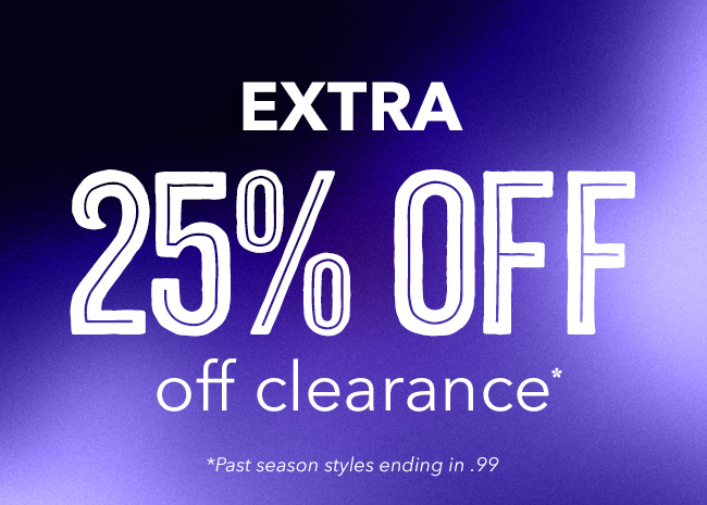 Extra 25% off clearance