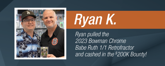 Dave & Adam's The Chase | Today's Guests - Ryan K. - Ryan pulled the 2023 Bowman Chrome Babe Ruth 1/1 Retrofractor and cashed in the $200k bounty!