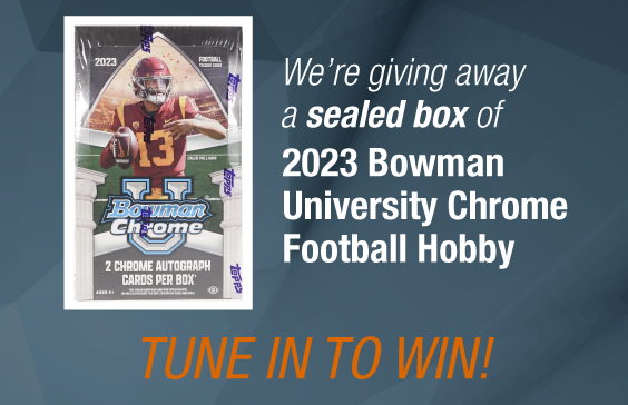 Dave & Adam's The Chase | We're giving away a sealed box of 2023 Bowman University Chrome Football Hobby! Tune in to win!
