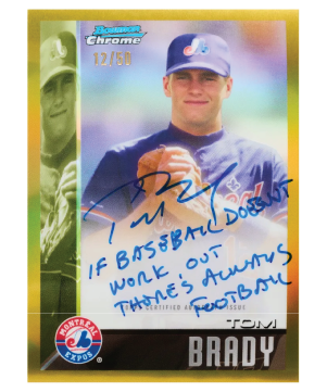 Tom Brady 1st Bowman 12/50 Inscription Autograph