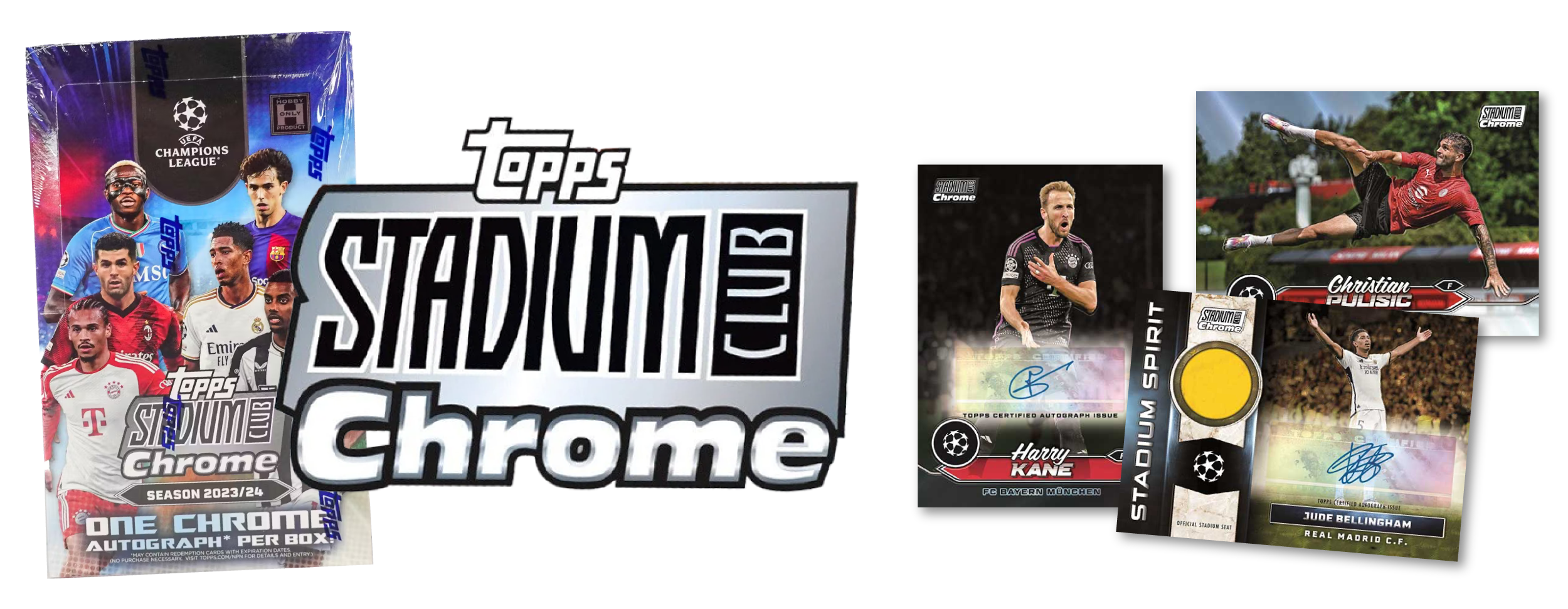 2023/24 Topps Stadium Club Chrome UEFA Club Competitions Soccer Hobby Box